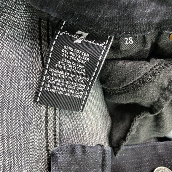 7 for all mankind Women's 28 x‎ 26 The High Waist Skinny Ankle Jeans Button Fly - Picture 7 of 11